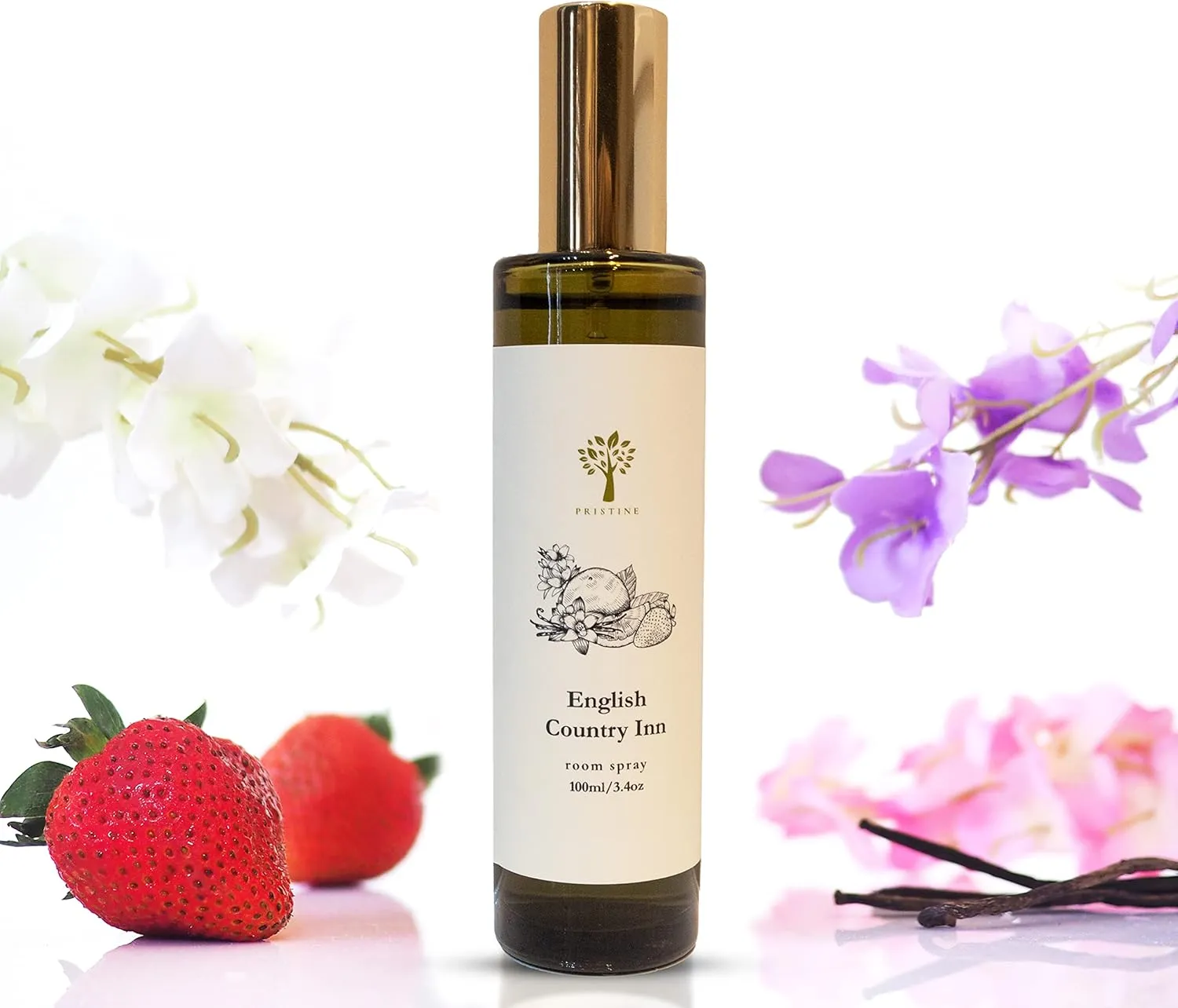 PRISTINE English Country Inn/Inspired by Ritz Carlton Linen & Room Spray Air Freshener, Made With Essential Oils, Fragrance room spray with Strawberry and Vanilla 3.4oz Pillow Spray