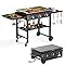 Propane Outdoor -45000 Top Fuelled, Portabl BTU Expedited shipping Griddle Gas Propane Grill-31.5 Top Inch Burners Griddle, Griddle Table Shelves with Station Side Foldable Recommended 3 Flat Gas SKOK