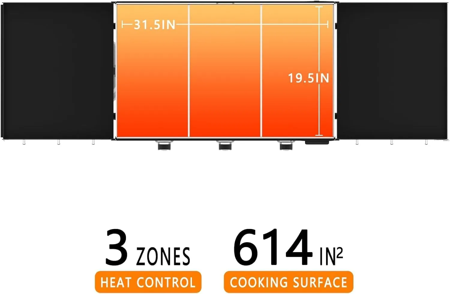 Propane Outdoor -45000 Top Fuelled, Portabl BTU Expedited shipping Griddle Gas Propane Grill-31.5 Top Inch Burners Griddle, Griddle Table Shelves with Station Side Foldable Recommended 3 Flat Gas SKOK