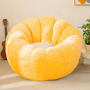 Pumpkin Bean Bag Sofa Chair for Adult, Beanbag Couch with Filler for Reading and Relaxation, Comfy and Lazy Sofa for Dorm, Apartment, Living Room and Bedroom, Orange
