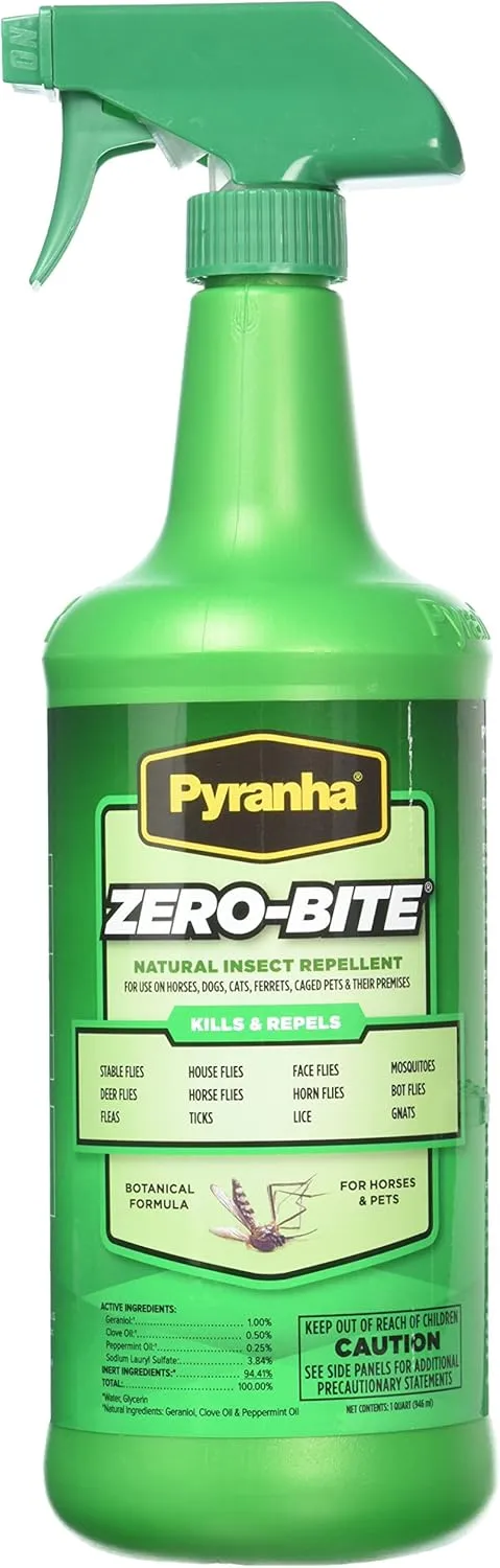 Pyranha Zero-Bite All Natural Fly Spray, 32 Ounce