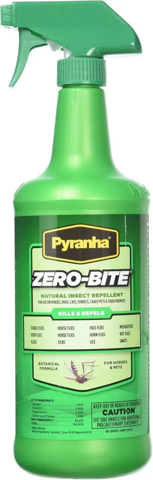 Pyranha Zero-Bite All Natural Fly Spray, 32 Ounce