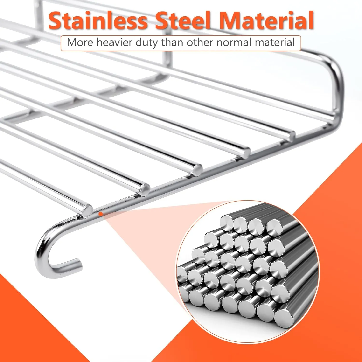 QuliMetal Grill Parts for Weber Genesis II 400 Series Gas Grills, Grill Warming Rack for Weber Genesis II E/S/SE-410, II E/S-435 Series, Stainless Steel Foldable Replacement Parts for Weber 66045