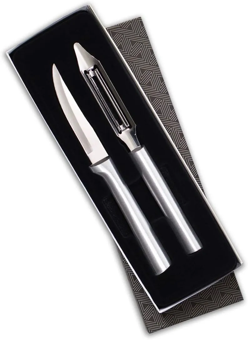 Rada Cutlery 2-Piece Pare & Peel Knife Gift Set, Silver Handles
