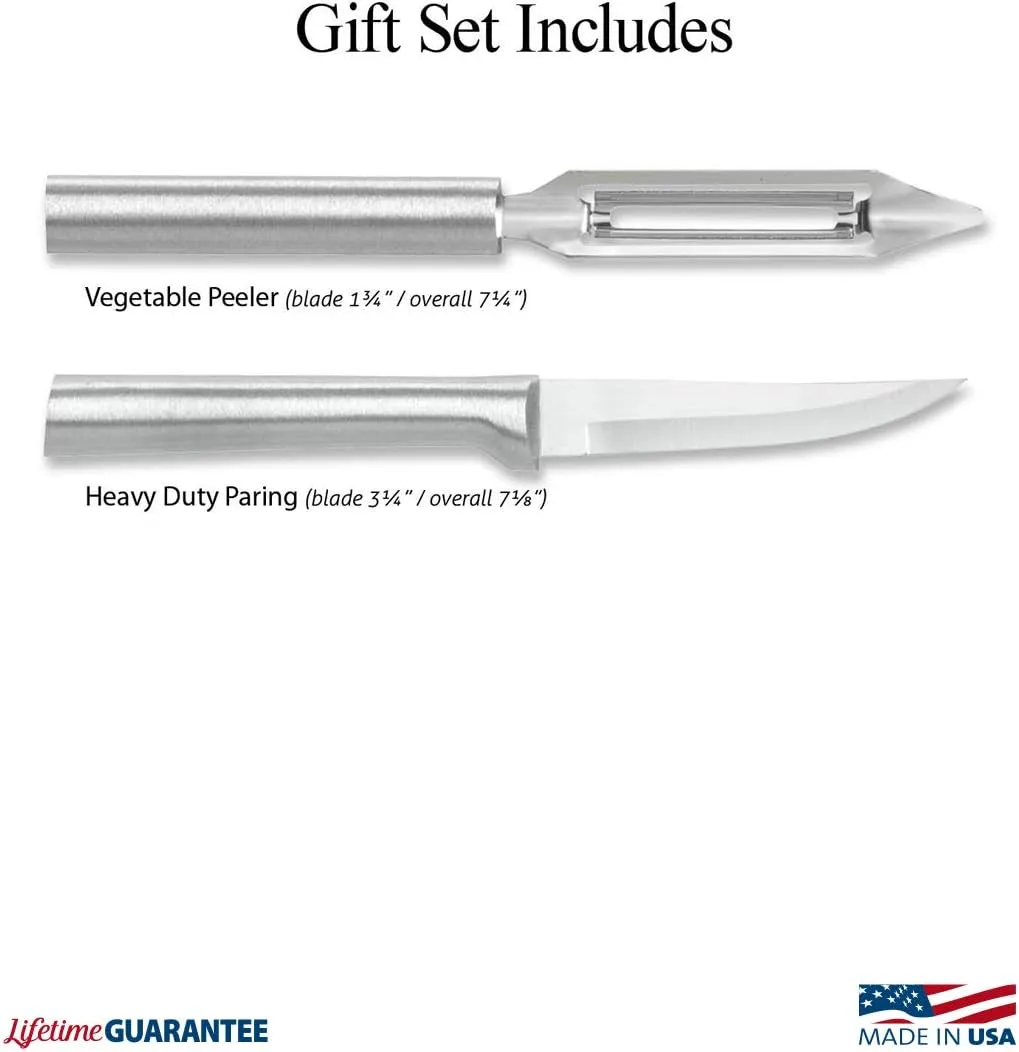Rada Cutlery 2-Piece Pare & Peel Knife Gift Set, Silver Handles