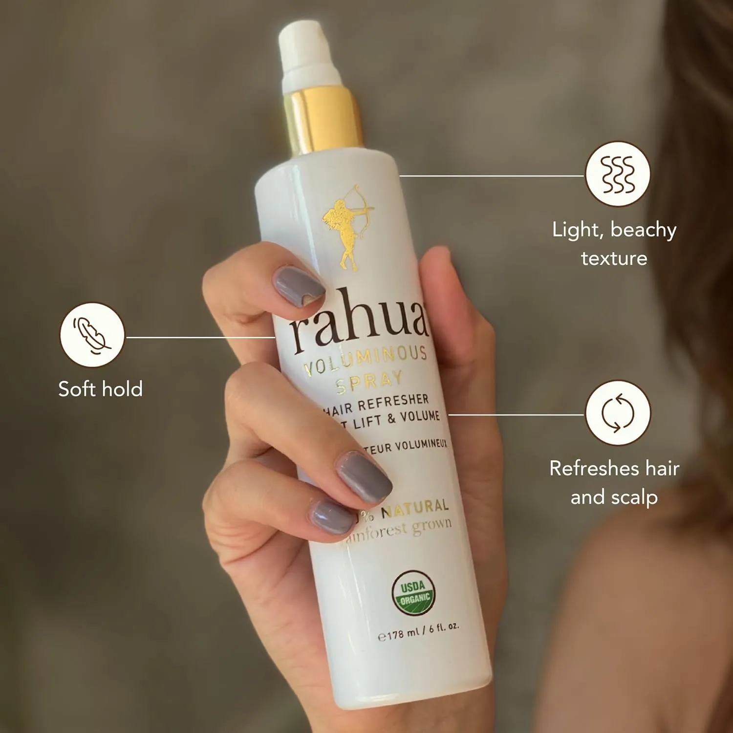 Rahua Voluminous Spray, 6 Fl Oz, Scalp & Hair Refresher, Light Lift & Volume Spray, Lavender Eucalyptus Aroma, 100% Natural Texture Spray with Nourishing Natural, Plant-Based Derived Ingredients