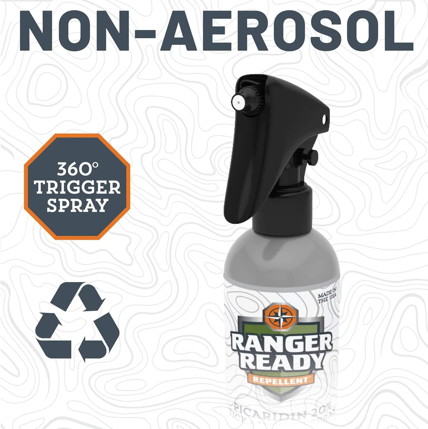 Ranger Ready Repellents Picaridin Insect Repellent Spray with Scent Zero - Mosquito Repellent and Tick Spray (8 oz., Pack of 1)
