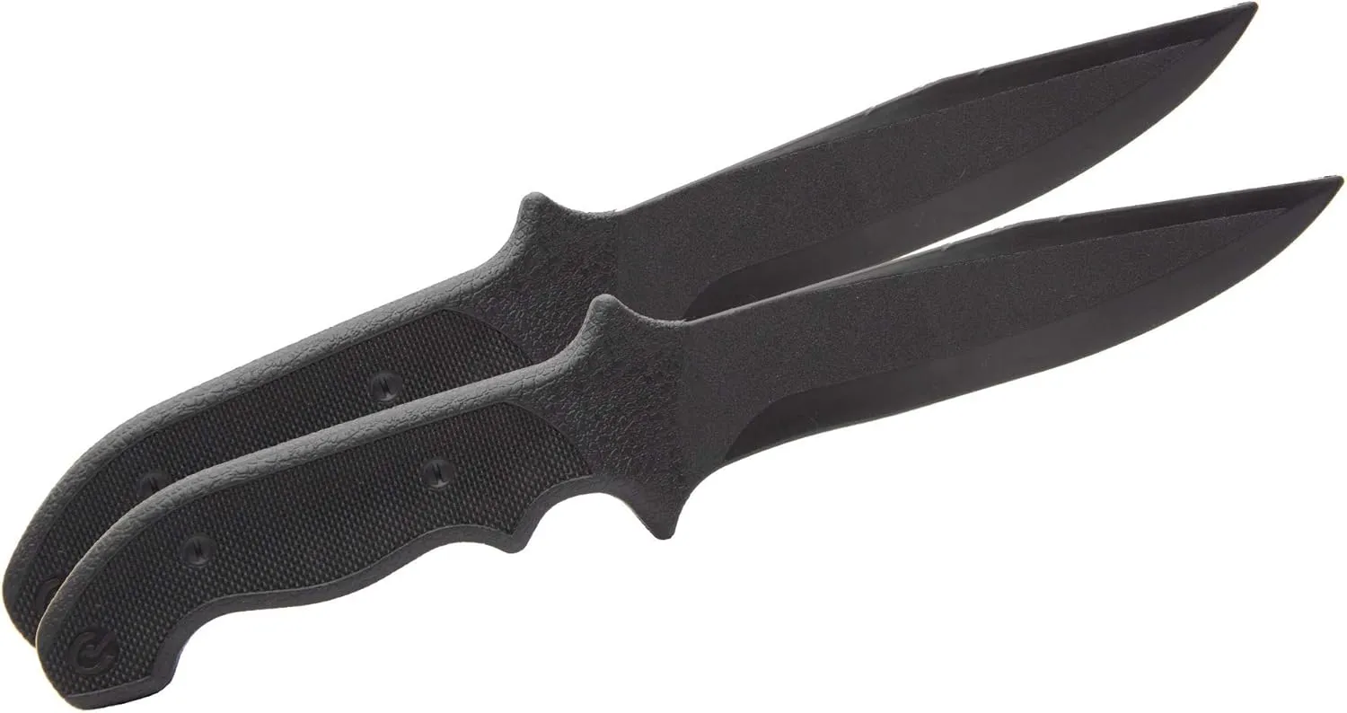 Realistic Rubber Training Knives (2 Pack) - 11.5 inches long Realistic Size and Weight, Flexible but Firm For Weapons Sparring and Demonstrations