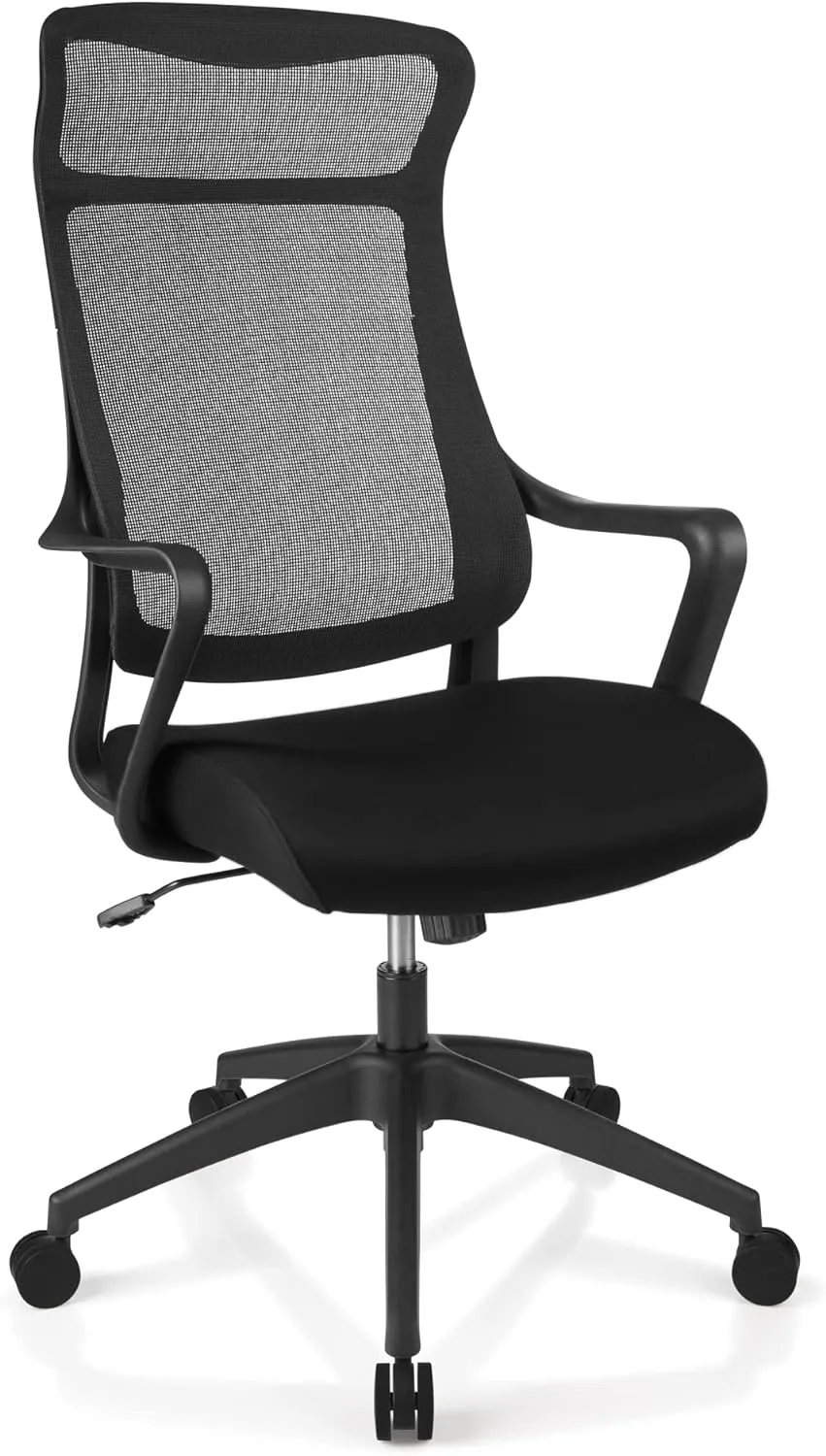 Realspace® Lenzer Mesh High-Back Task Office Chair, Black, BIFMA Compliant