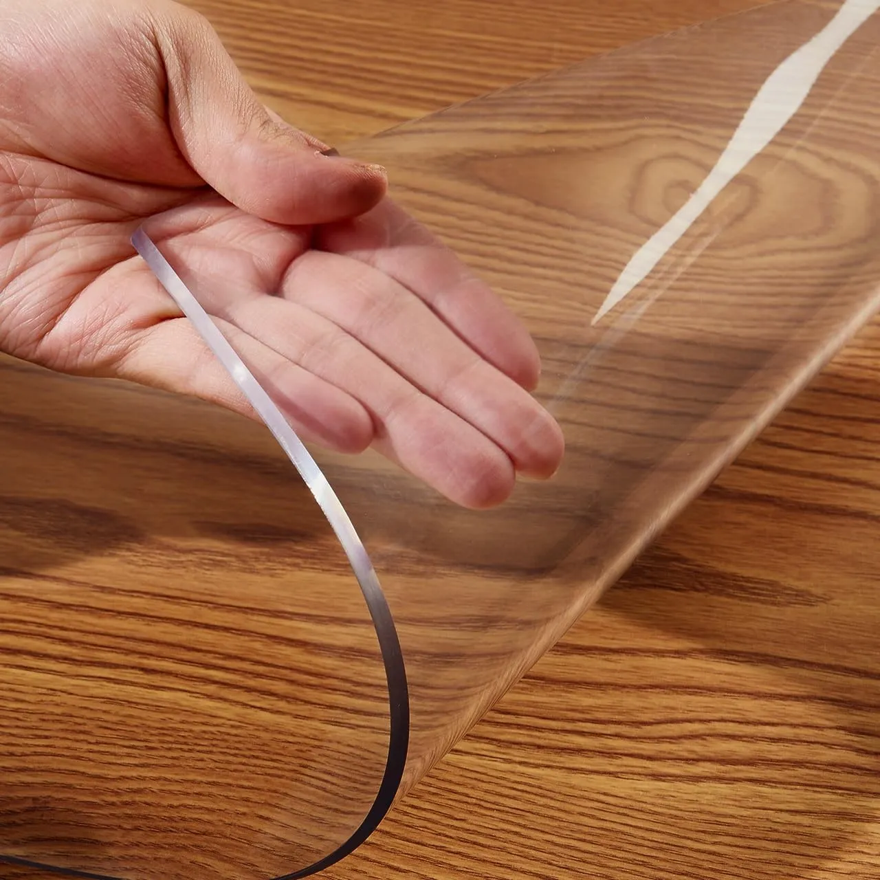 Rectangle PVC Vinyl Table Top Cloth Cover Clear Plastic Table Cover Protector Waterproof Table Pad for Picnic Table Meeting Desk Kitchen Countertop Coffee Sofa Table Waterproof Heat Resistant 32x63