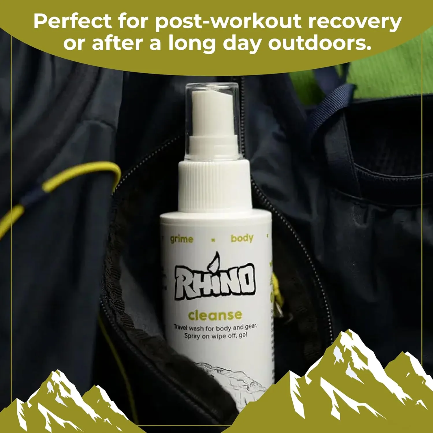 Rhino Skin Cleanse Spray – All Purpose Cleaning Spray for Body and Gear | Multipurpose Cleaner for Post-Workout & Adventure Use | Camping Essentials for Men, Women, and Kids | – 8 oz