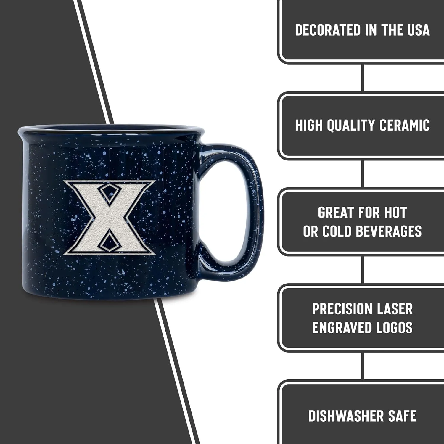 Rico Industries NCAA unisex-adult NCAA Speckle 15oz Laser Engraved Campfire Hot/Cold Mug