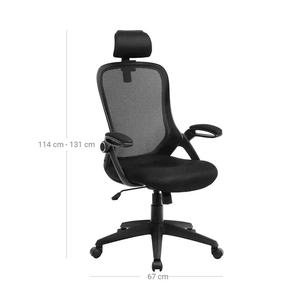 Rootz Ergonomic Desk Chair - Swivel Chair - Office Chair With Back Support - Comfortable Desk Seating - Task Chair - Black