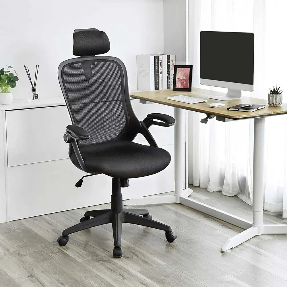 Rootz Ergonomic Desk Chair - Swivel Chair - Office Chair With Back Support - Comfortable Desk Seating - Task Chair - Black