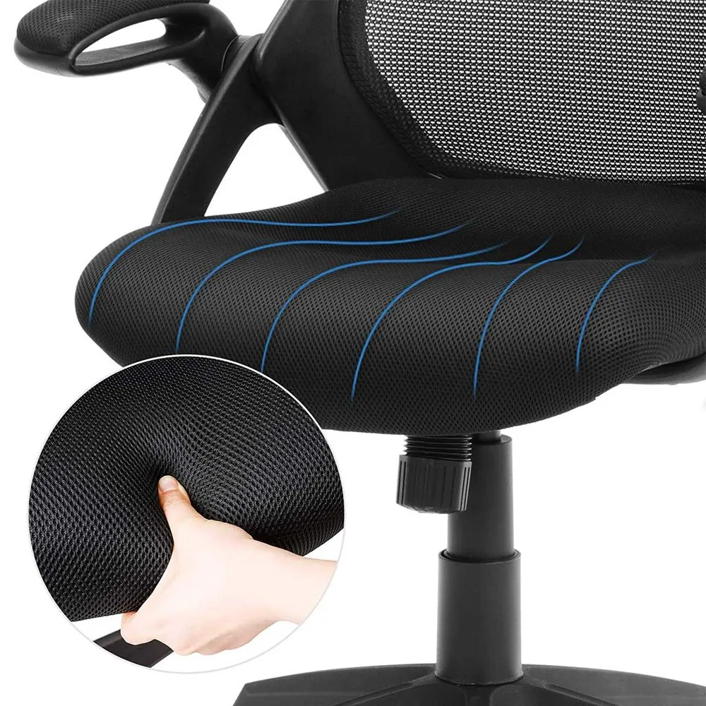 Rootz Ergonomic Desk Chair - Swivel Chair - Office Chair With Back Support - Comfortable Desk Seating - Task Chair - Black