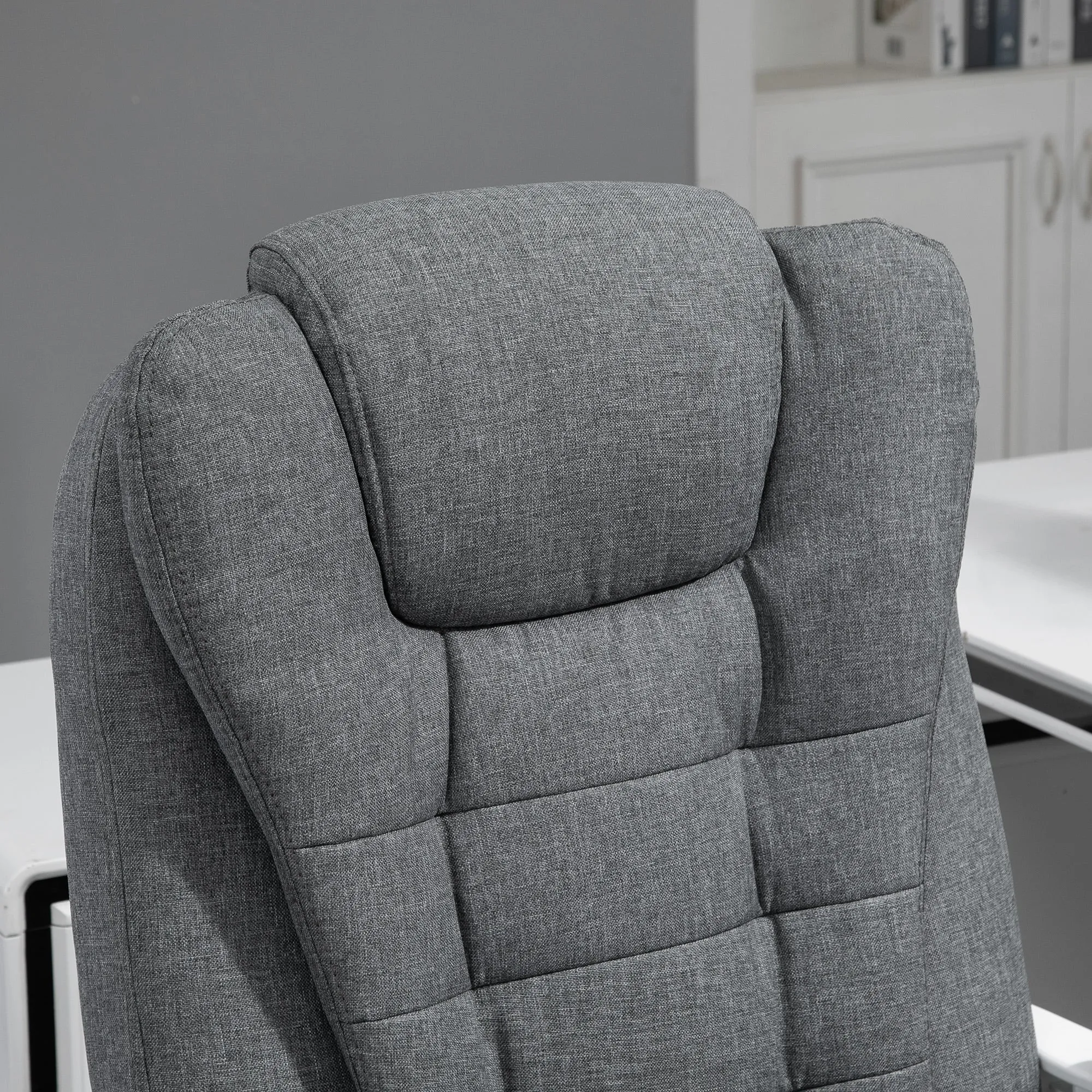Rootz Office Chair Manager - Computer Chair - Ergonomic Swivel Seat - Folding Footrest - 65L x 70W x 110-118H cm