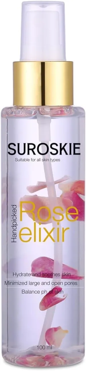 Rose Water Elixir Face Spray & Mist with Pure Rose Extracts | Refreshing & Hydrating Facial Mist for All Skin Type | Soothing Mist | Women & Grils- 100ml