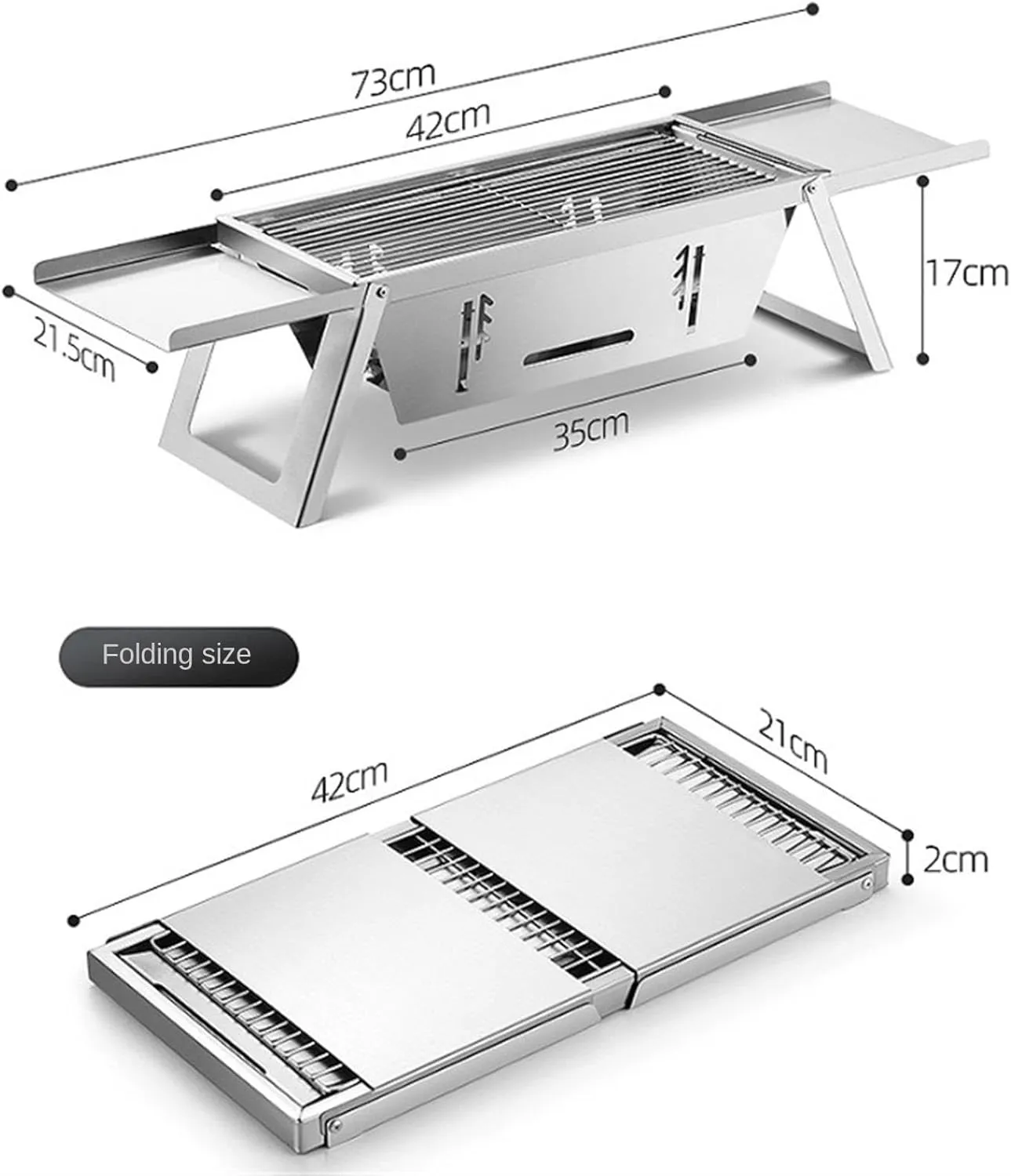 RUVOO BBQ Grill Folding Charcoal Grill Portable BBQ Grill Barbecue Grill for Camping Picnic Outdoor