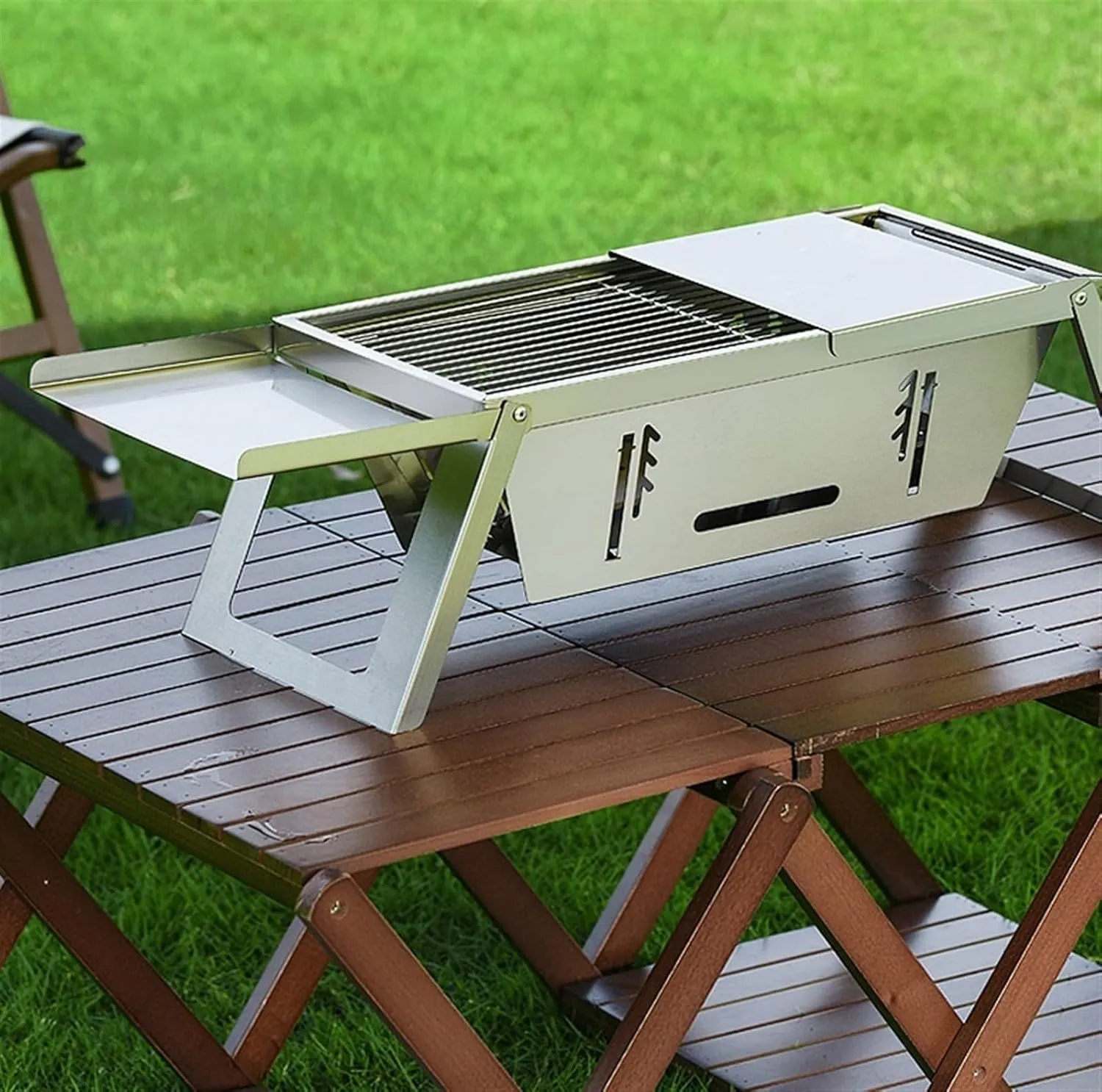 RUVOO BBQ Grill Folding Charcoal Grill Portable BBQ Grill Barbecue Grill for Camping Picnic Outdoor