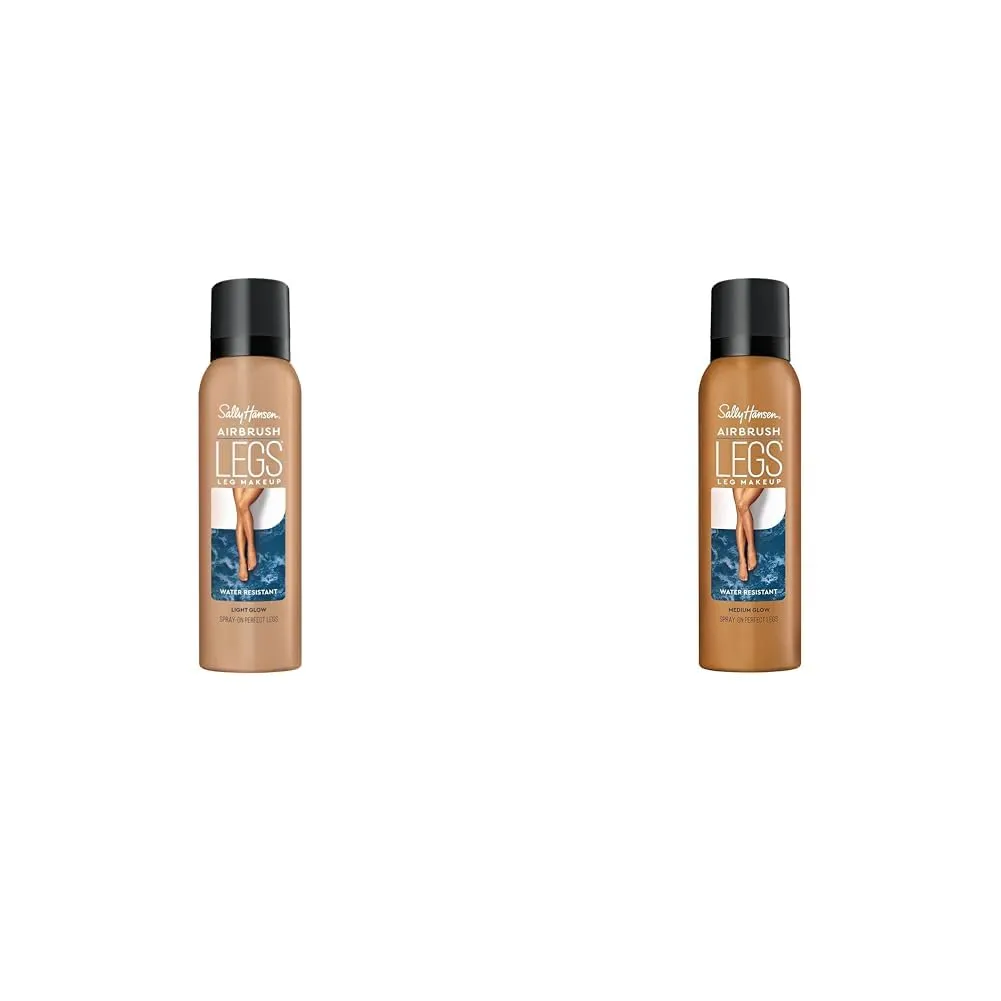 Sally Hansen Airbrush Legs Light & Medium Glow Leg Makeup Spray 4.4 Oz 2-Pack