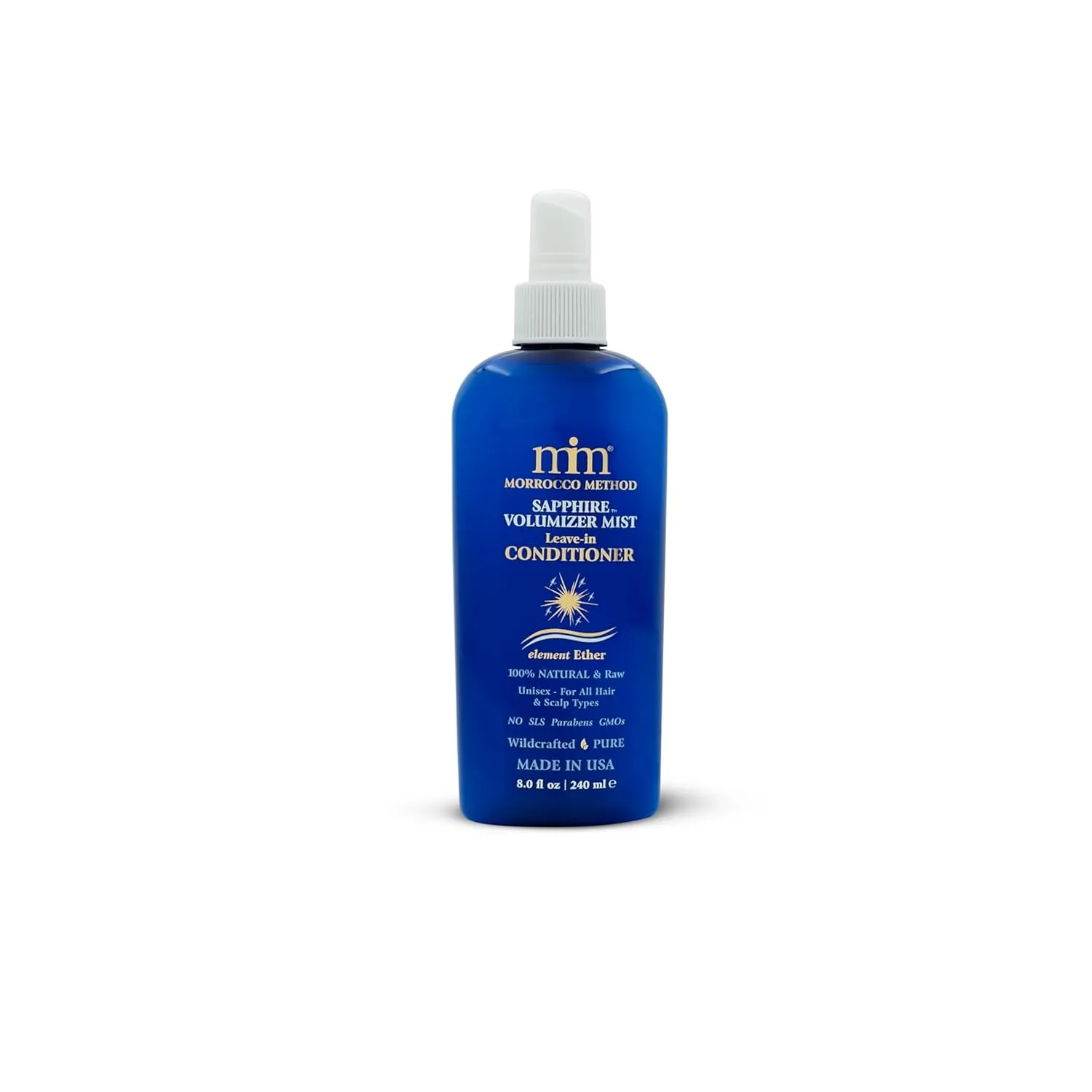 Sapphire Volumizer Mist Conditioner & Moisturizer. 100% Natural. Raw. Unisex. For All Hair and Scalp Types. No Parabens or Sulfates. 8 oz.