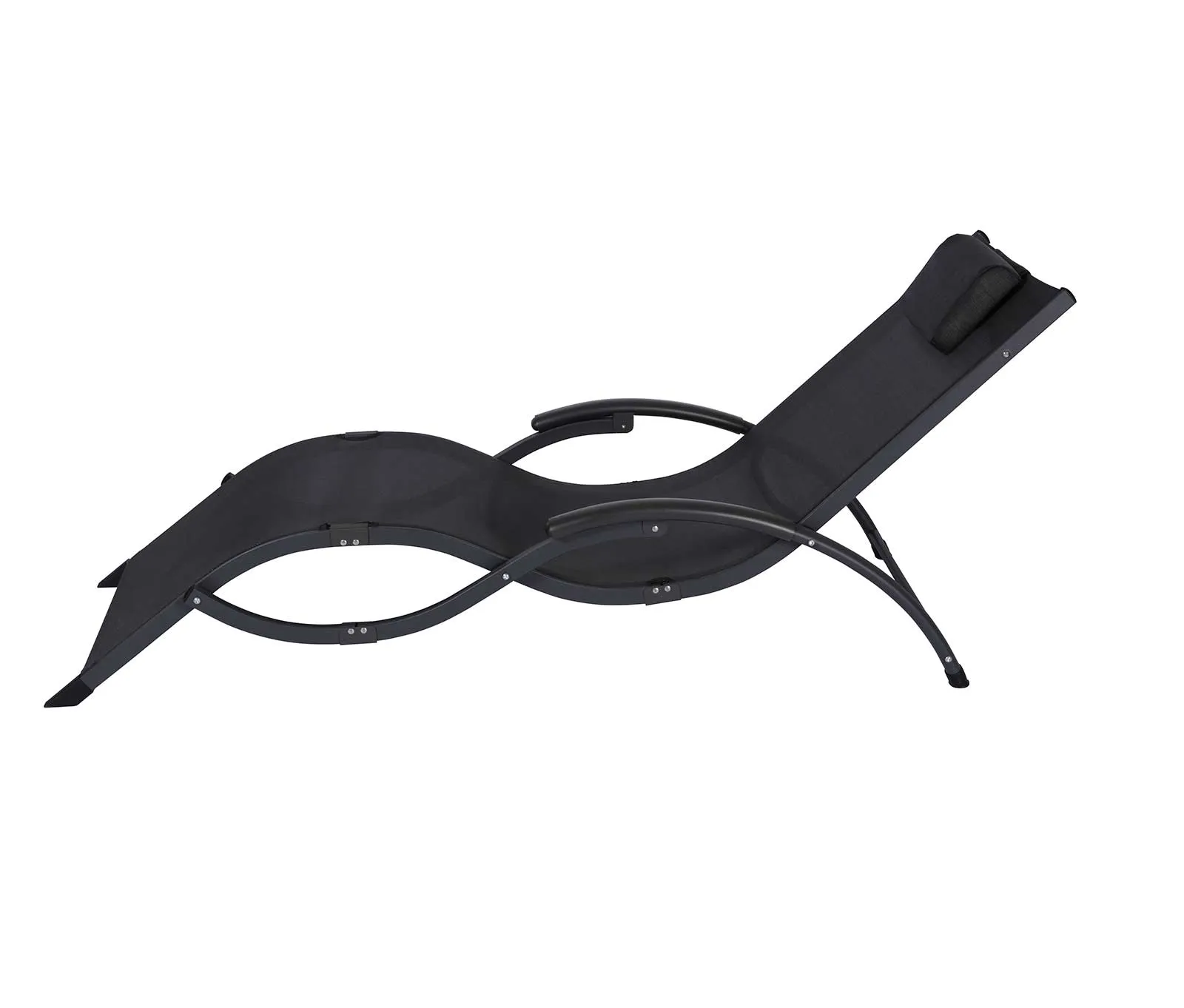 Sea Breeze Ultra Comfortable Foldaway Cool Mesh Lounger - Black