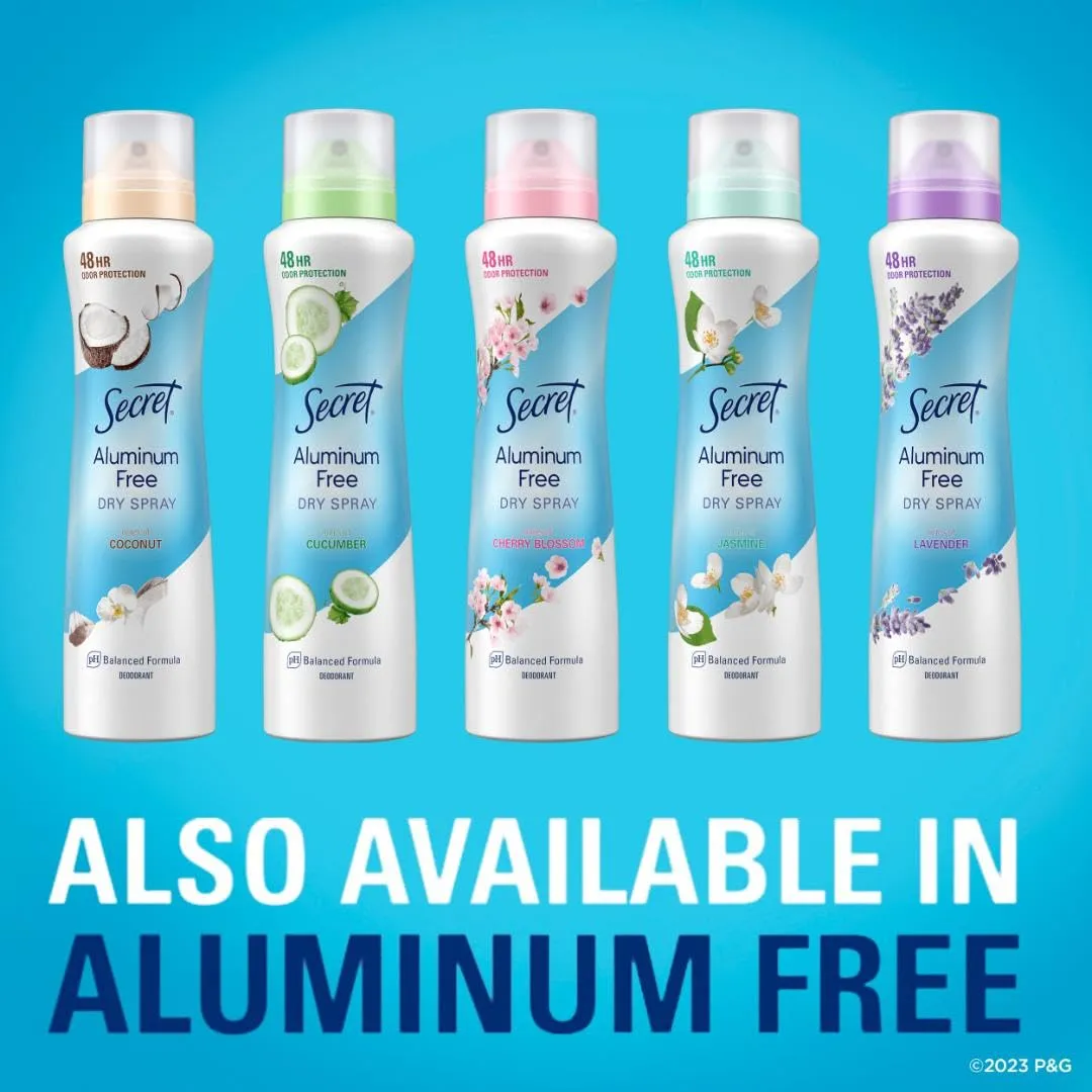 Secret Dry Spray Antiperspirant Deodorant for Women, 48hr Weightless Sweat & Odor Protection, Gentle on Skin, Powder Fresh Scent, 4.1 oz (Pack of 3)