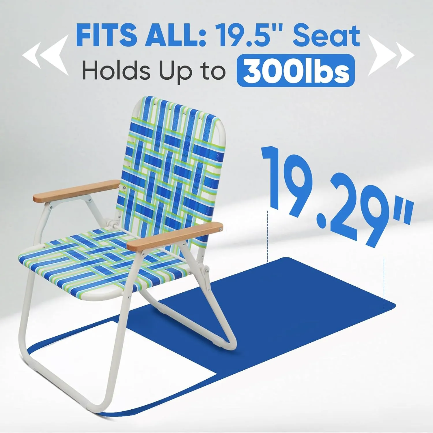 Sekey Folding Lawn Chair, Beach Chair for Adults with Highback, Camping Chair with Webbed Airflow Mesh, Patio Chair with Rust-Proof Coating, Webbed Lawn Chair for Outdoor, Fishing, Backyard