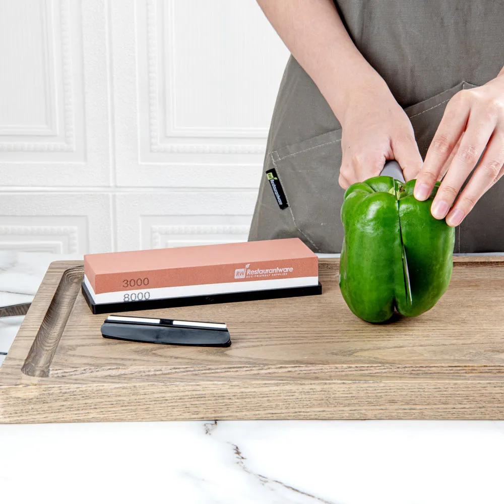 Sensei Whetstone Knife Sharpening Set - 3000/8000, Silicone Holder - 1 count box