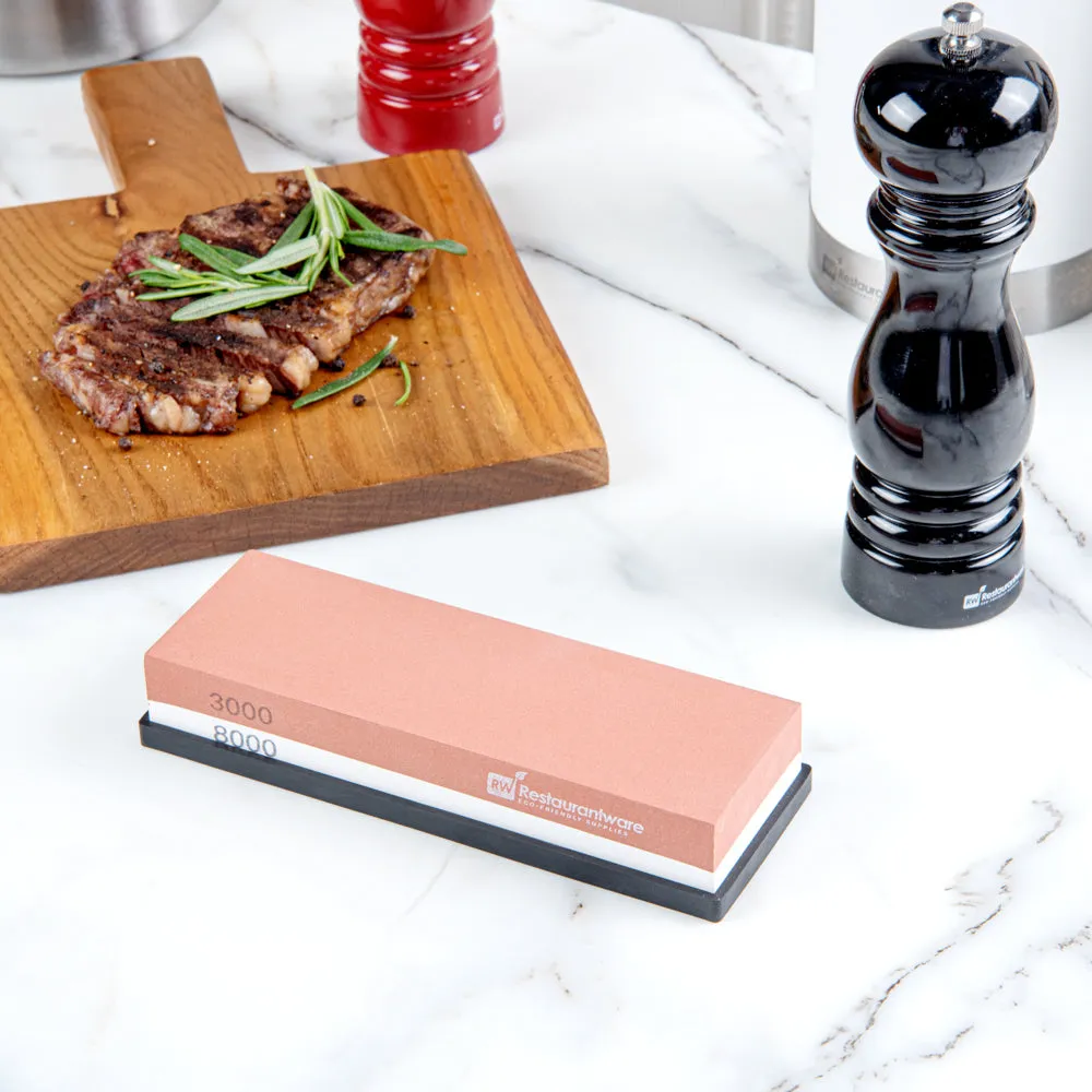 Sensei Whetstone Knife Sharpening Set - 3000/8000, Silicone Holder - 1 count box
