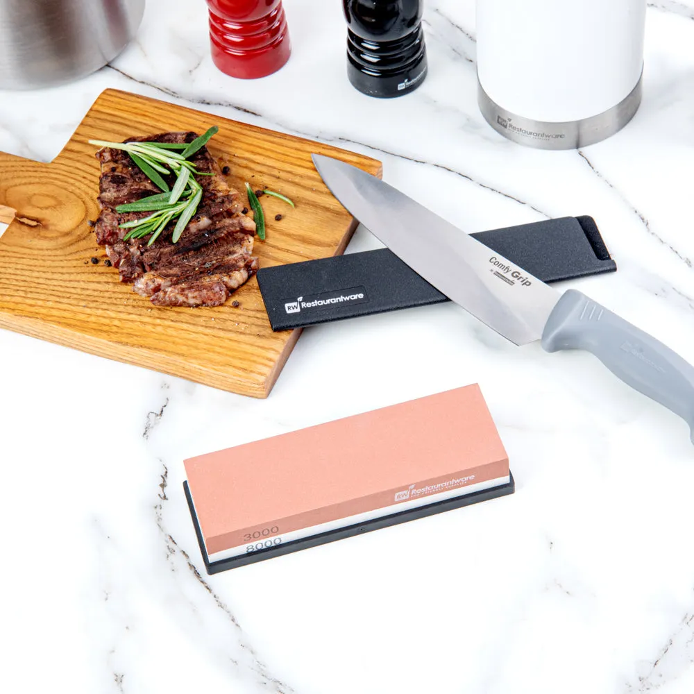 Sensei Whetstone Knife Sharpening Set - 3000/8000, Silicone Holder - 1 count box