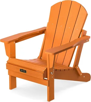 SERWALL Adirondack Chair for Patio Garden Outdoors Fire Pit- Apricot