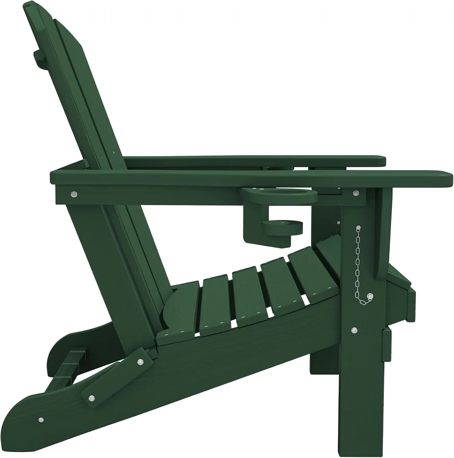 SERWALL Adirondack Chair with Cup Holders - Composite Adirondack Chairs HDPE Outdoor Chairs All Weather Use- Green