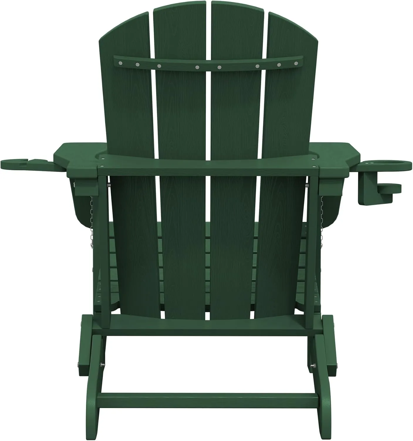 SERWALL Adirondack Chair with Cup Holders - Composite Adirondack Chairs HDPE Outdoor Chairs All Weather Use- Green