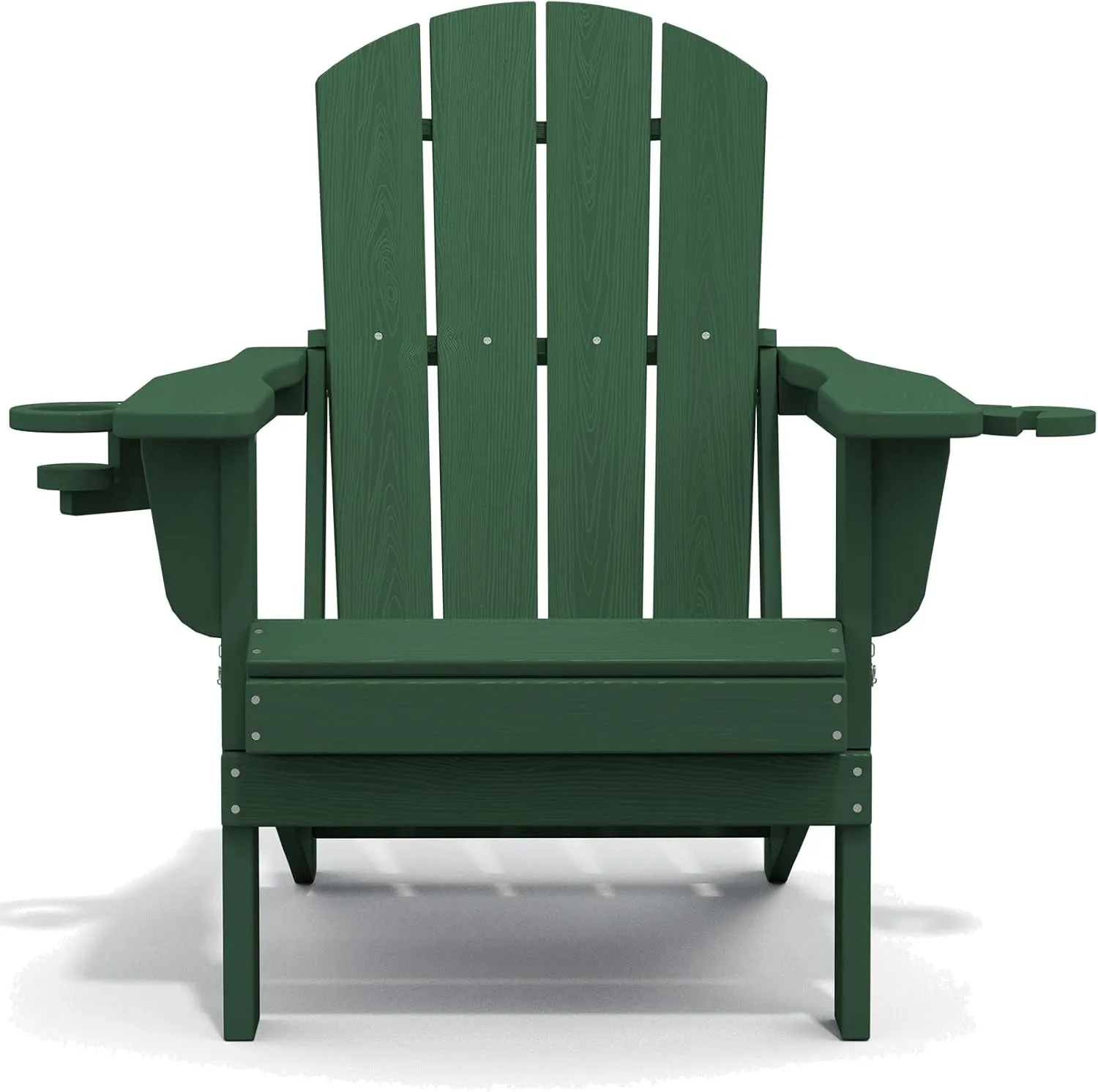 SERWALL Adirondack Chair with Cup Holders - Composite Adirondack Chairs HDPE Outdoor Chairs All Weather Use- Green