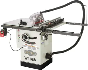 Shop Fox W1888 10" Hybrid Table Saw With Riving Knife, White