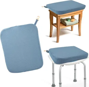 Shower Seat Cushion for Transfer Benches, Shower Bath Chairs, Quickly Dry Bathtub Seat Cushion Mat with Hook, Shower Chair Cushion with Breathable Air Mesh Fabric,Shower Seat Pad for Elderly, Handicap