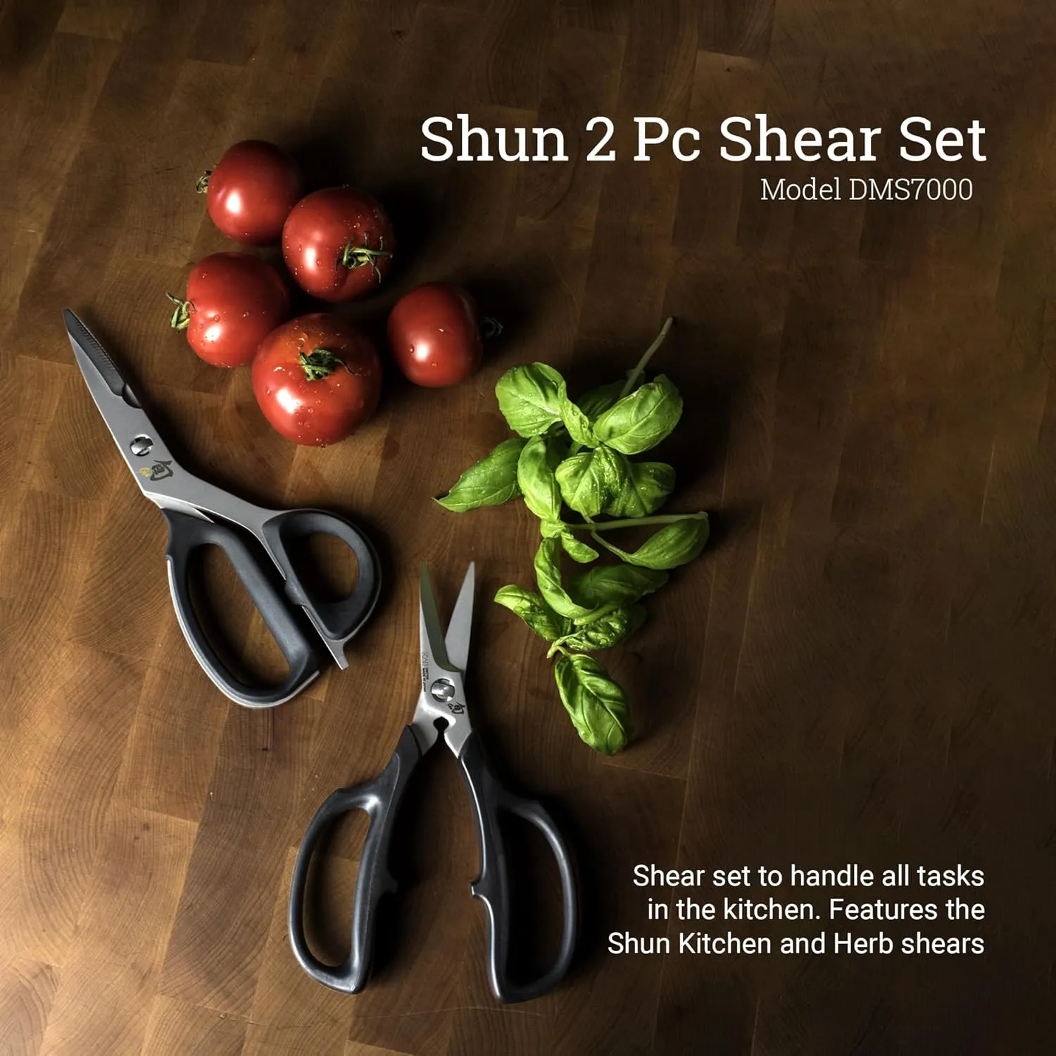 Shun Classic 2-Piece Shear Set, Heavy Duty Cooking Scissors, Durable 420J2 Stainless Steel, Padded Handle for Extra Comfort, Kitchen Shears Set for Professional and Home Chefs