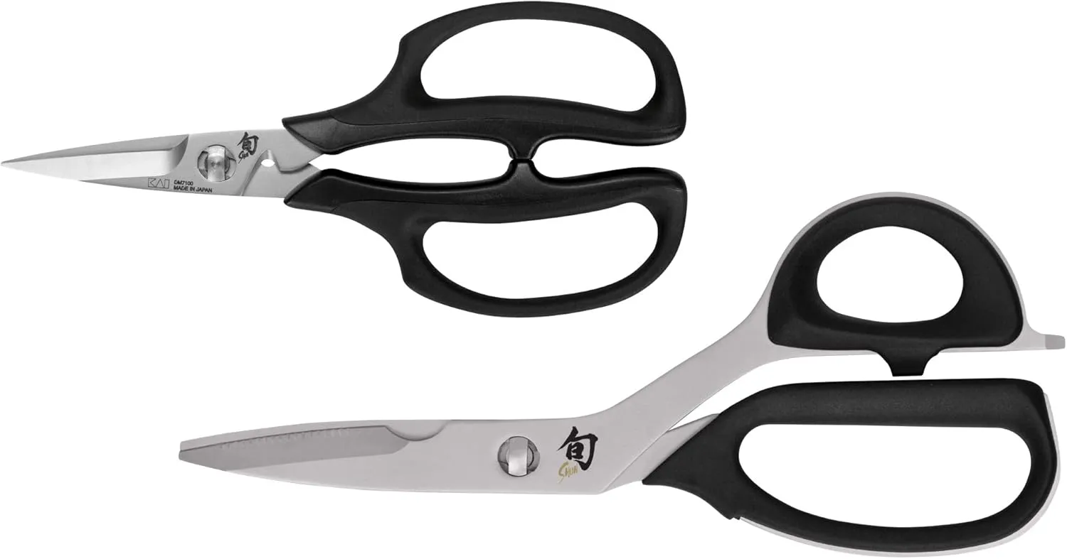 Shun Classic 2-Piece Shear Set, Heavy Duty Cooking Scissors, Durable 420J2 Stainless Steel, Padded Handle for Extra Comfort, Kitchen Shears Set for Professional and Home Chefs