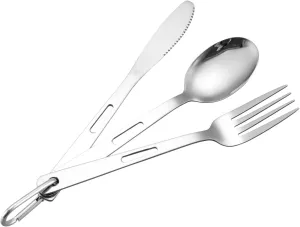 Silverware Flatware Set, 3/12/18/24/30/36pcs Outdoor Camping Tableware Picnic Stainless Steel Knife, Fork And Spoon Set Travel Portable Tableware(Silver,36 Pieces for 12)