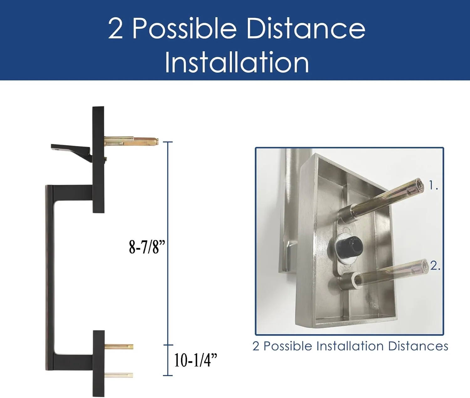 Single Door Handle Set with Single Cylinder Deadbolt, Rectangular Adjustable Entry Door Lock Set (Arch Lever, Oil Rubbed Bronze)