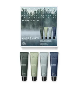 Skandinavisk Wood & Water Giftset of 4 Mini Handcreams. SKOG 'Forest', FJORD, ØY 'Island' and HAV 'Sea'. Vegan Formula, 1 fl. oz. x 4