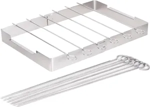 Skewer Rack Set for Grill,12pcs 12inch Stainless Steel Square Barbecue Skewers Shish Kabob and Foldable Grill BBQ Racks Set for Party and Cookout (Barbecue Skewers Rack Set 12p 1)