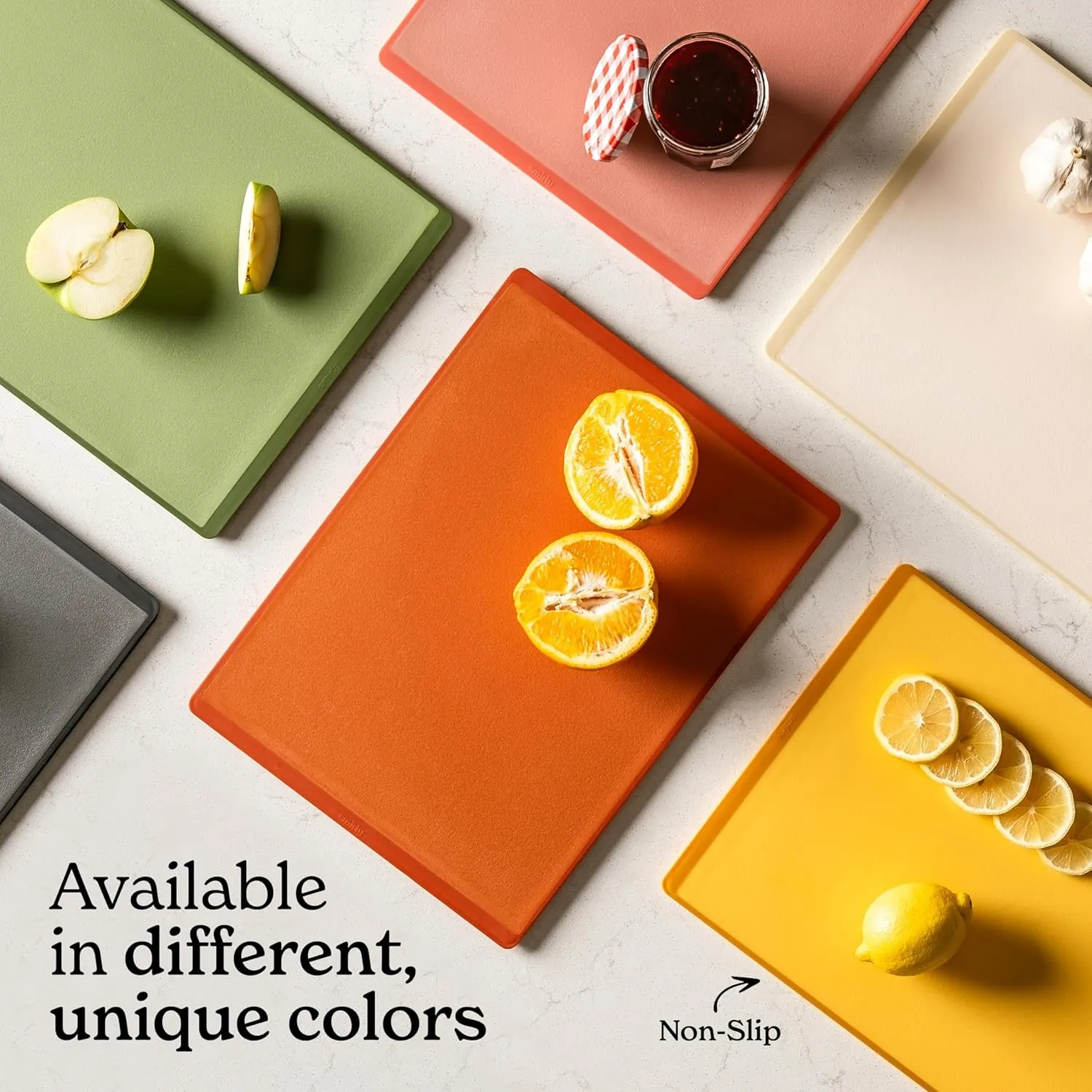 SMIRLY Plastic Cutting Board Set With Holder, Dishwasher Safe Plastic Cutting Boards Set for Kitchen, Cutting Boards for Kitchen - Plastic Chopping Board Set
