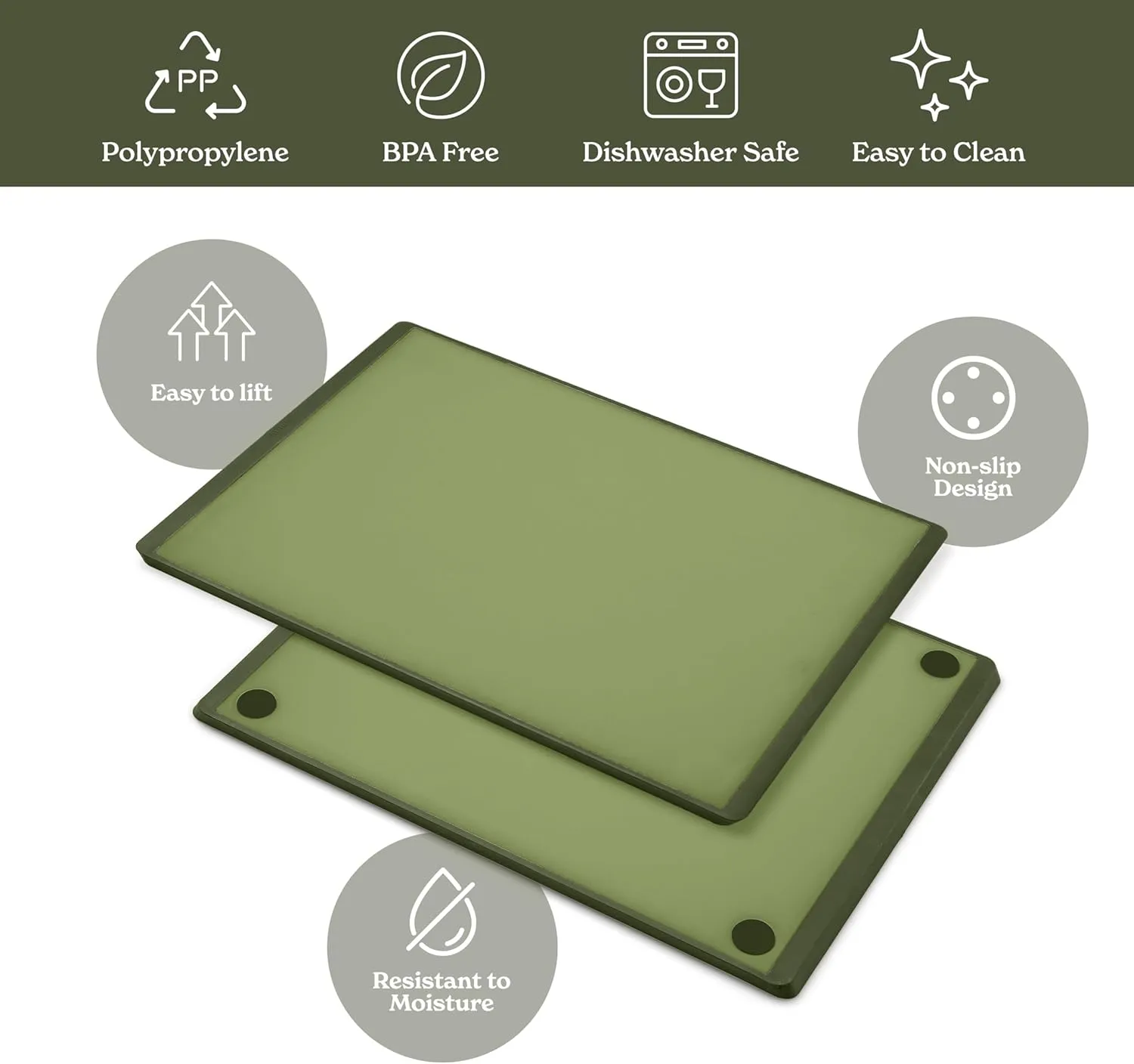 SMIRLY Plastic Cutting Board Set With Holder, Dishwasher Safe Plastic Cutting Boards Set for Kitchen, Cutting Boards for Kitchen - Plastic Chopping Board Set