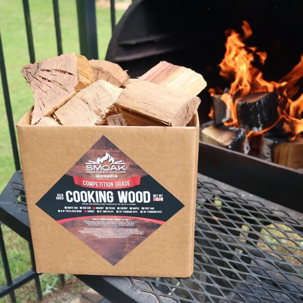 Smoak Firewood’s Cooking Wood Chunks (Competition Grade) USDA Certified for Smoking, Grilling or Barbequing (White Oak 8-10lbs 729 Cubic in.)