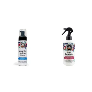 SoCozy Kids Sensitive Styling Foam, Leave In Conditioner Spray & Detangler for Curly Hair (6 fl oz, 8 fl oz)