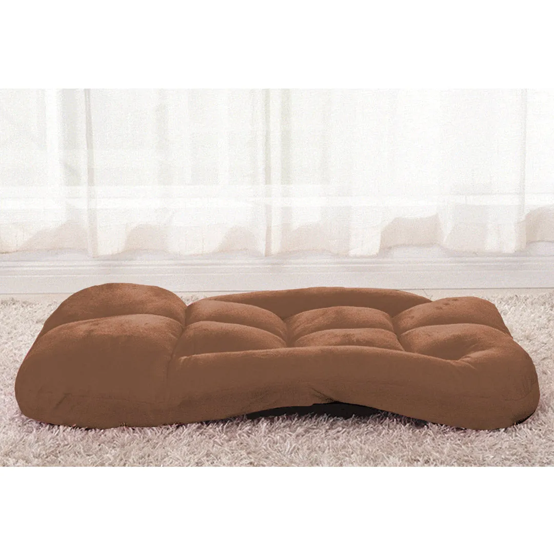 SOGA 2X Foldable Lounge Cushion Adjustable Floor Lazy Recliner Chair with Armrest Coffee - Kid