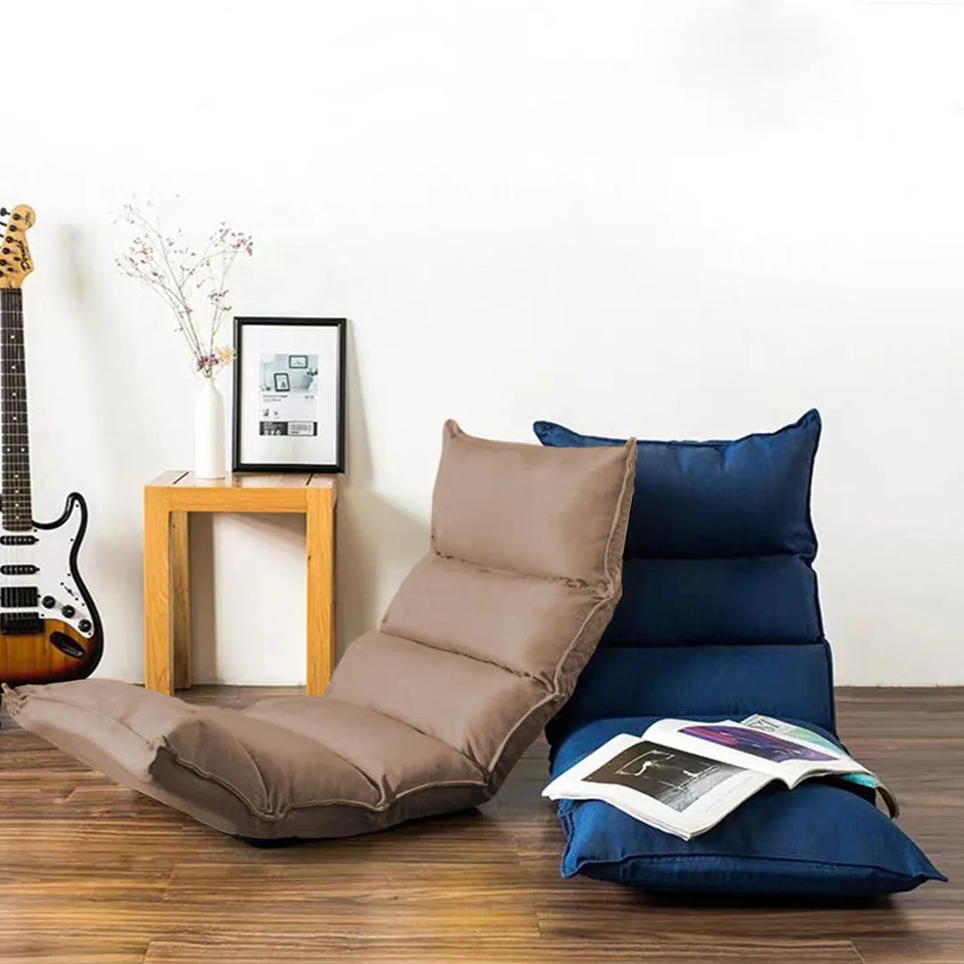 SOGA 2X Foldable Tatami Floor Sofa Bed Meditation Lounge Chair Recliner Lazy Couch Khaki