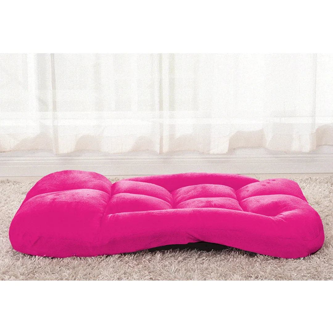 SOGA Foldable Lounge Cushion Adjustable Floor Lazy Recliner Chair with Armrest Pink - Kid